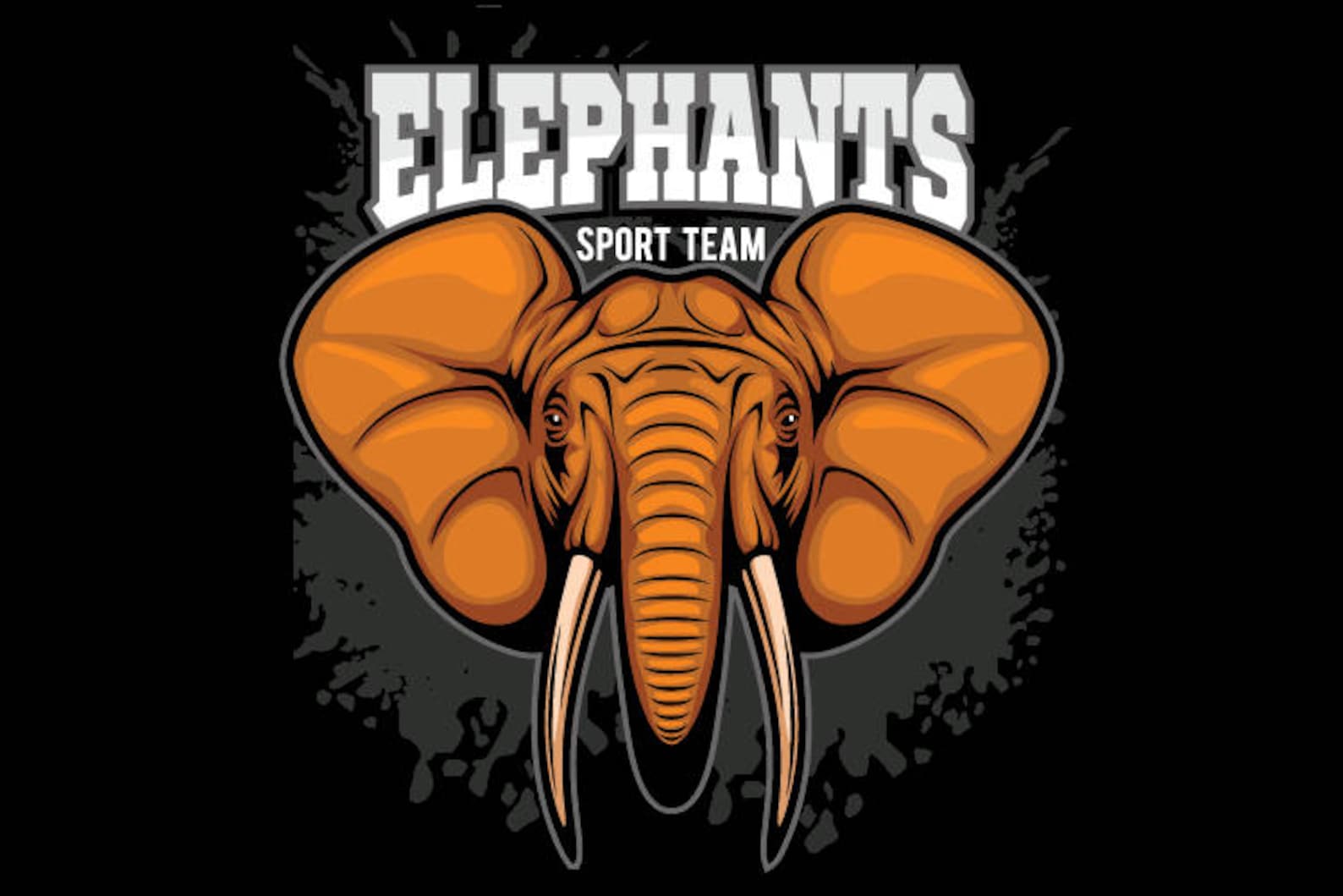 ELEPHANTS MASCOT Sports Team Clipart vector Clip Art Graphics Etsy