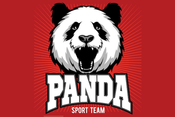 Panda Bear Mascot Sports Team Clipart Vector Clip Art Etsy