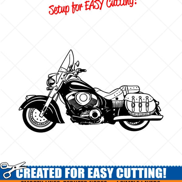 Indian Chief Vintage Motorcycle svg Clipart-Vector Clip Art Graphics Image-Cut Ready Files-Vinyl Sign Design-CNC-Logo-eps, ai, dxf, png, pdf
