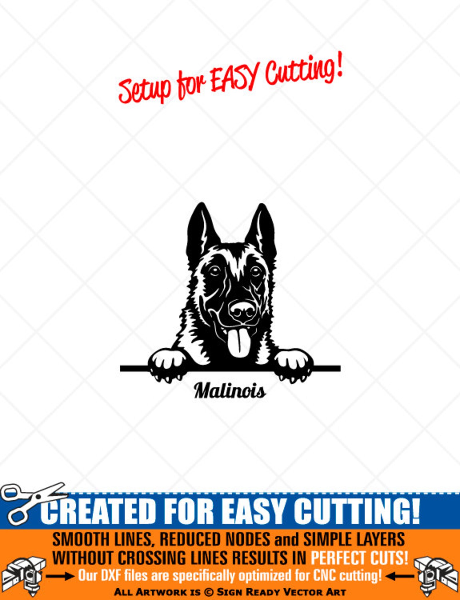 Peeking BELGIAN MALINOIS Dog Clipart-Vector Clip Art Graphics | Etsy