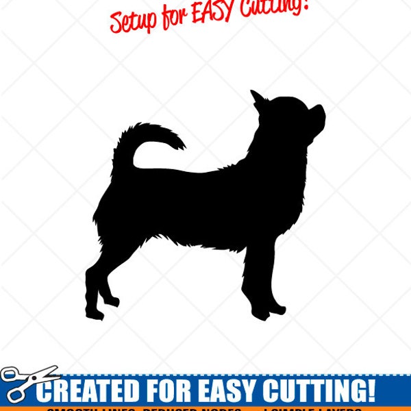 Chihuahua SVG Dog Silhouette Clipart-Vector Clip Art Graphics Download Image-Cut Ready Files-Cricut Vinyl Sign Design-eps, ai, dxf, png, pdf