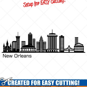 NOVA ORLEÃES City Skyline Clipart-Vector Clip Art Graphics-Digital Download-Cut Ready Files-CNC-Cityscape Vinyl Sign Design-eps, ai, svg, dxf