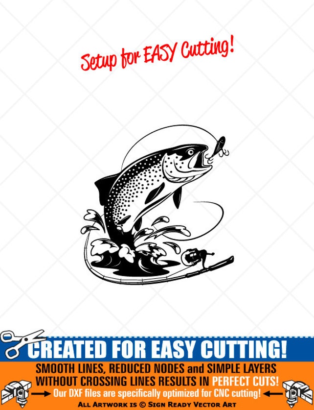 Download TROUT FISHING-Fish Clipart-Vector Clip Art Graphics-Digital | Etsy