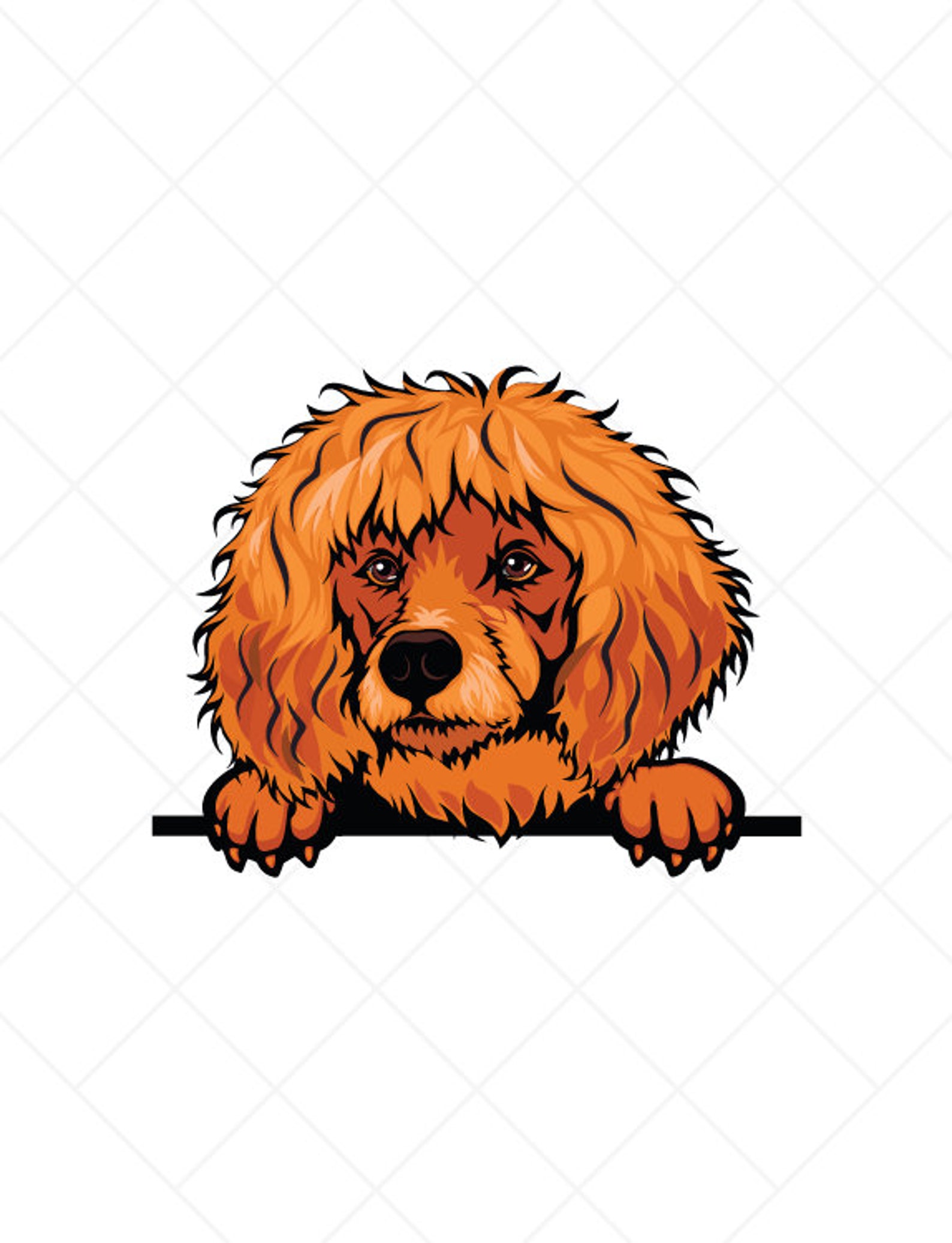 Poodle Peeking Dog Clipart Svg Eps Png Jpg - Vector Clip Art - Color ...