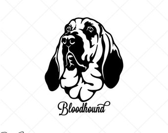 BLOODHOUND svg-Dog Portrait Clipart-Vector Clip Art Graphics Download Image-Cut Ready Files-CNC-Logo-Vinyl Sign Design-eps, ai, dxf, png,pdf