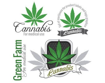 MEDIZINISCHE Marihuana-WEED Clipart Vektor Clip Art Grafik-Digital Download-Vorlage Design Dateien-Logo-Badge-Emblem-Zeichen - Eps, Ai, Svg, cdr, pdf