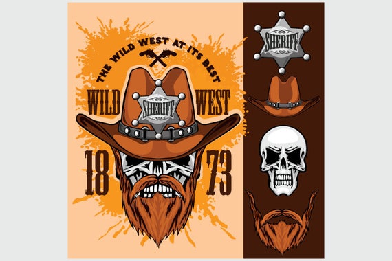 sheriff wild west vintage western clipart vector clip art etsy etsy