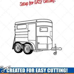 Small Horse Trailer SVG Clipart-Vector Clip Art Graphics-Digital Download Image-Cut Files-Logo-Cattle Stocker Vinyl Sign Design-eps, dxf,png