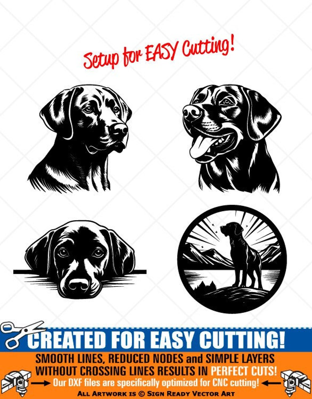 Labrador SVG Bundle Clipart-hand Drawn Vector Clip Art Graphics-digital ...