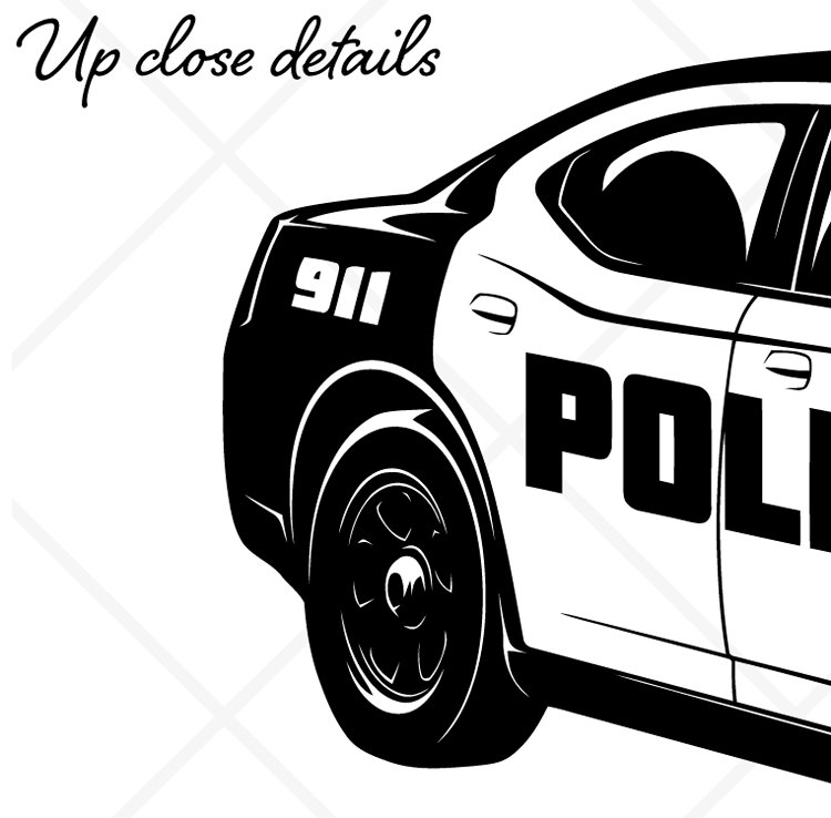 Police Car Clip Art Black And White
