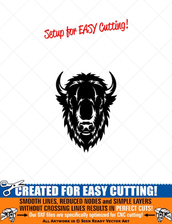 Buffalo Animal Head Clipart Vector Clip Art Graphics Digital Etsy