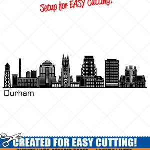 Durham City Skyline Clipart-Vector Clip Art Grafica-Digital Download-Cut Ready Files-CNC-Cityscape Vinyl Sign Design-eps, ai, svg, dxf, png