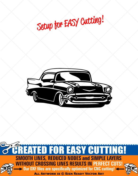 1957 Chevy-chevrolet Clipart-vector Clip Art Graphics-digital Download ...