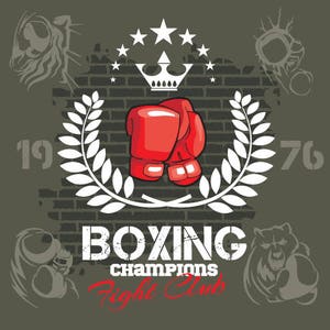 BOXING-BOXER SPORTS Team Clipart-Vector Clip Art Graphics-Digital Download-Template Design Files-Logo-Badge-Emblem-Sign-eps, ai, svg,cdr,pdf