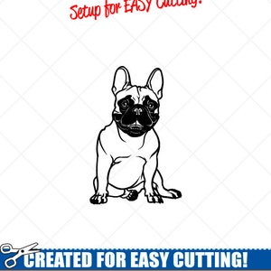 FRANZÖSISCH BULLDOG Hund Clipart-Vector ClipArt Grafik laden Image-Cut Ready Dateien-CNC-Logo-Vinyl Zeichen Design -eps, ai, Svg, Dxf, Png, pdf