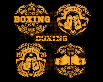 BOXING-BOXER SPORTS Team Clipart-Vector Clip Art Graphics-Digital Download-Template Design Files-Logo-Badge-Emblem-Sign-eps, ai, svg,cdr,pdf