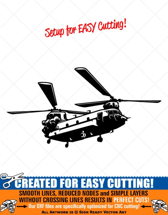 Chinook CH47 Helicopter SVGUS Army Clipartvector Clip Art Etsy