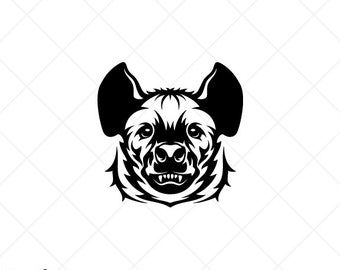 HYENA ANIMAL Head Clipart -Vector Clip Art Graphics -Digital Download-Cut Ready Files-CNC-Logo-Vinyl Sign Design-eps, ai, svg, dxf, png, pdf