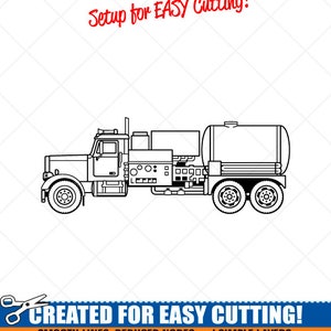 Oilfield Truck SVG Clipart-Vector Clip Art Graphics-Digital Download-Cut Files-Logo-Oil Field Drilling Rig Vinyl Sign Design-eps, ai,dxf,png