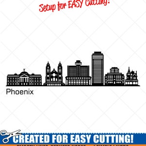 PHOENIX City skyline clipart-vector clip art graphics-digitale download-cut ready bestanden-CNC-Cityscape vinyl teken ontwerp-EPS, AI, SVG, DXF, PNG