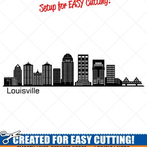 LOUISVILLE City Skyline Clipart-Vector Clip Art Graphics-Digital Download-Cut Ready Files-CNC-Cityscape Vinyl Sign Design -eps, ai, svg, dxf
