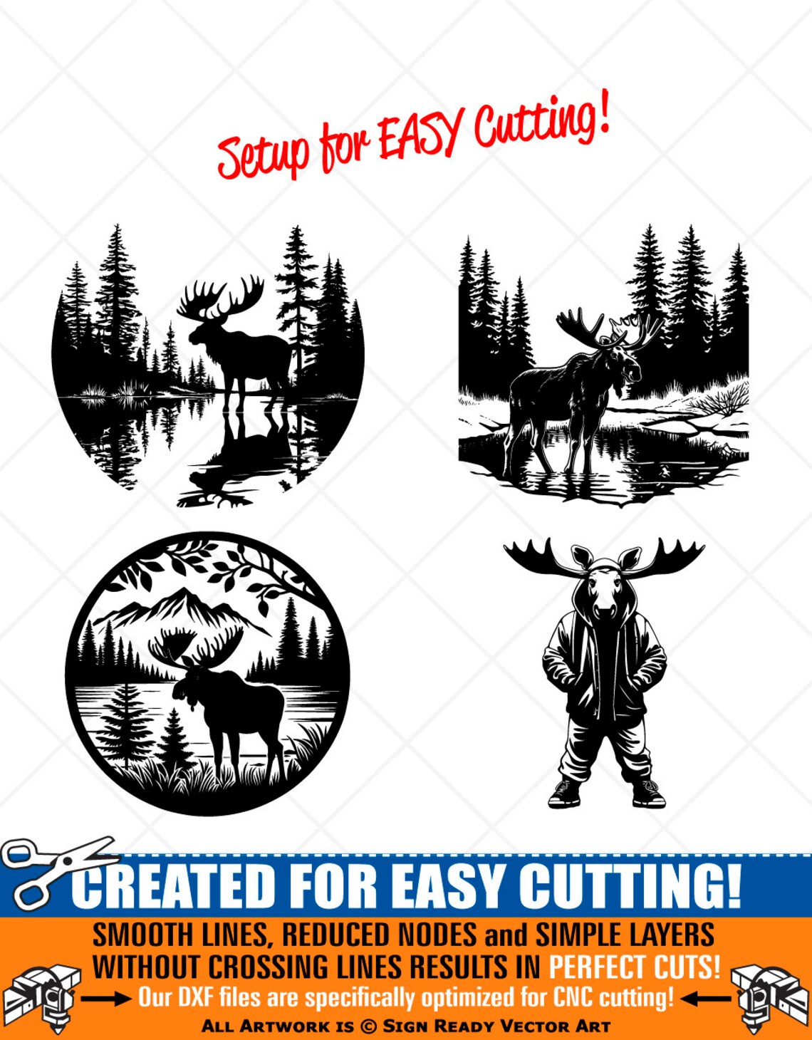 Moose Riders Svg Moose SVG Bundle Clipart-hand Drawn Vector Clip Art Graphics-digital ...