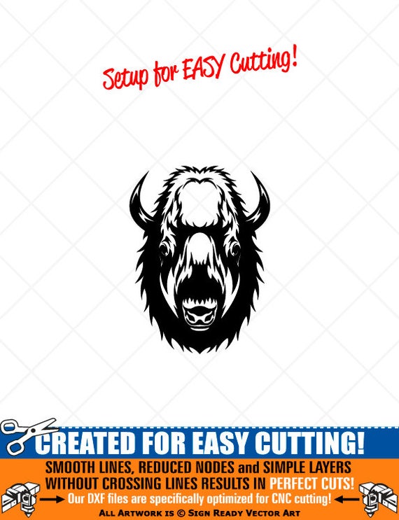 Buffalo Animal Head Clipart Vector Clip Art Graphics Digital Etsy