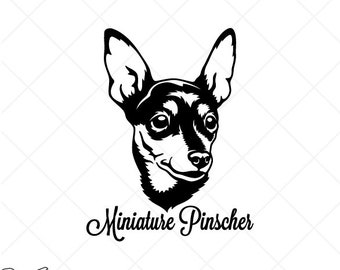 MINIATURE PINSCHER Dog Clipart-Vector Clip Art Graphics Download-Cut Ready Files-CNC-Min Pin Vinyl Sign Design -svg, eps, ai, dxf, png, pdf