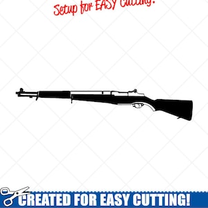 Detallado M1 Garand WW2 rifle-gun Clipart-Vector Clip Art Gráficos-Digital Descargar-Cortar Archivos Listos-CNC-Vinyl Sign Design-eps, ai,svg,dxf,png