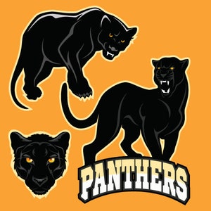 BLACK PANTHER MASCOTS Sport Team Clipart-Vector Clip Art Graphics-Digital Download-Business Template Logo Design Files-eps, ai, svg, cdr,pdf