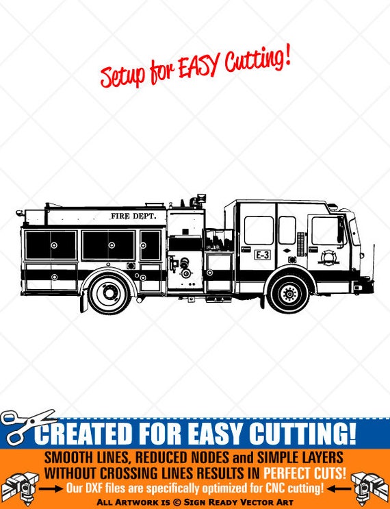 Detaillierte Feuerwehr Lkw Clipart Vektor Clip Art Etsy