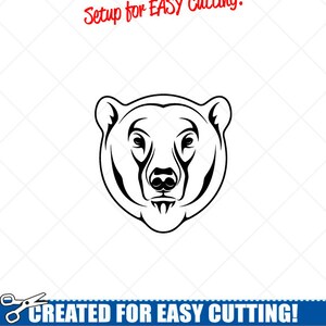 POLAR BEAR Head Clipart -Vector Clip Art Graphics -Digital Download-Cut Ready Files-CNC-Logo -Vinyl Sign Design -eps, ai, svg, dxf, png, pdf