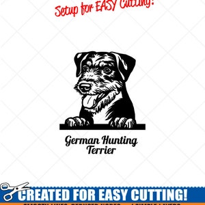 Peeking JAGDTERRIER perro Clipart-Vector Clip Art Gráficos Descargar Imagen-Corte Listo Archivos-CNC-Logo-Vinyl Sign Design-eps, ai, svg, dxf,png,pdf