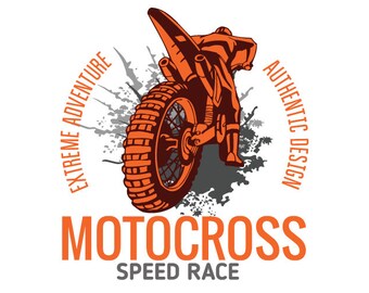 MOTOCROSS MOTORCYCLE DIRT Bike Clipart -Vector Clip Art Graphics-Digital Download-Template Design-Logo-Badge-Emblem-Sign -eps,ai,svg,cdr,pdf