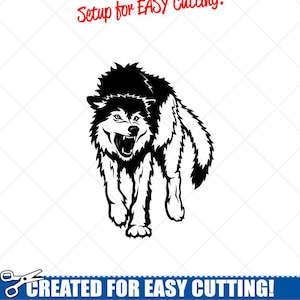 WOLF Baring tanden Clipart-Vector Clip Art Graphics-digitale downloaden-Cut klaar bestanden-CNC-Logo-mascotte-Vinyl teken Design-eps, ai, dxf, svg, png, pdf