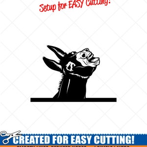 Peeking DONKEY Clipart-Vector ClipArt Grafik - digitaler Download Bild-Cut Ready Dateien-CNC-Logo-Vinyl Zeichen Design-eps, ai, Svg, Dxf, Png, pdf