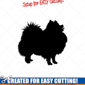 Pomeranian SVG Dog Silhouette Clipart-Vector Clip Art Graphics Download Image-Cut Ready Files-Cricut Vinyl Sign Design-eps, ai, dxf, png,pdf
