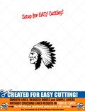 INDIAN Chief Head Dress Clipart -Vector Clip Art Graphics-Digital Download-Cut Ready Files-CNC-Logo-Vinyl Sign Design-eps, ai, svg, dxf, png