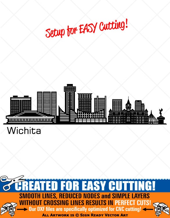 Wichita Svg Wichita City Skyline Clipart-vector Clip Art Graphics-digital Download ...
