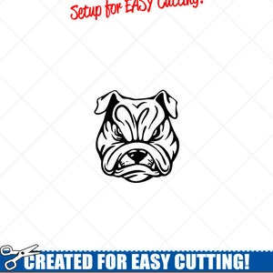BULLDOG Head Dog Clipart -Vector Clip Art Graphics-Digital Download-Cut Ready Files-CNC-Logo-Mascot-Vinyl Sign Design-eps, ai, svg, dxf, png