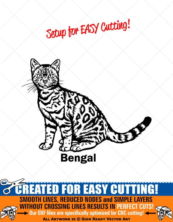 BENGAL Cat Clipart-Vector Clip Art Graphics-Digital Download | Etsy