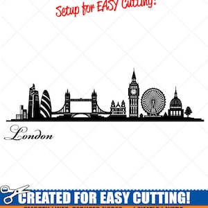 London City Skyline Clipart-Vector ClipArt Grafik-Digital Download-Cut ready Dateien-CNC-Cityscape Vinyl Zeichen Design-eps, ai, Svg, Dxf, Png