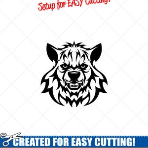 HYENA ANIMAL Head Clipart -Vector Clip Art Graphics -Digital Download-Cut Ready Files-CNC-Logo-Vinyl Sign Design-eps, ai, svg, dxf, png, pdf