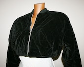 RARE VINTAGE 85 39 short Velvet jacket Made in Italy quilted velvet Luxury Bomber model Jacket Black Zipperyoung fashion wool