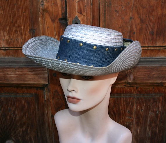Vintage Cow Boy Italian Straw Women's Summer Hat/