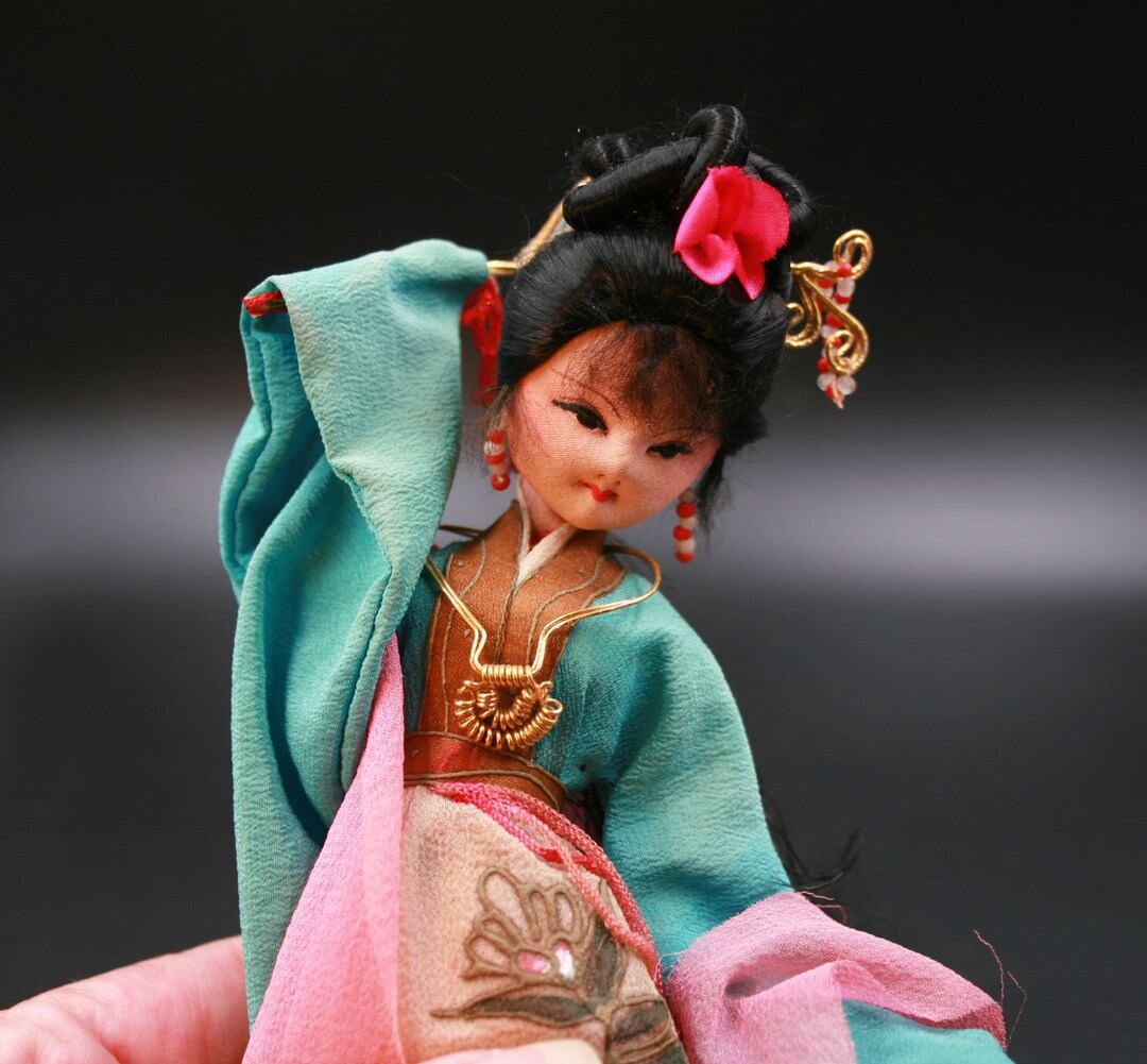 Chinese Papiermache & Silk Doll Art Doll/ Vintage 80s / Etsy