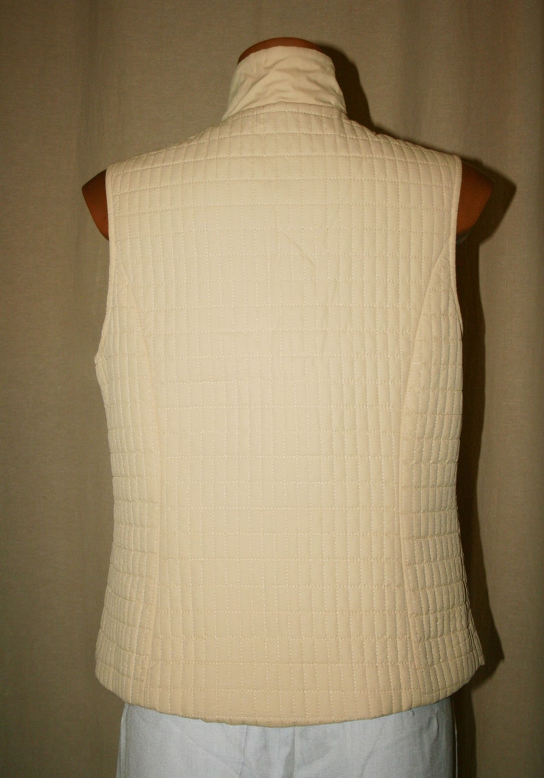 Vintage 90s sleeveless down jacket zipcream color Jacket spring jacket