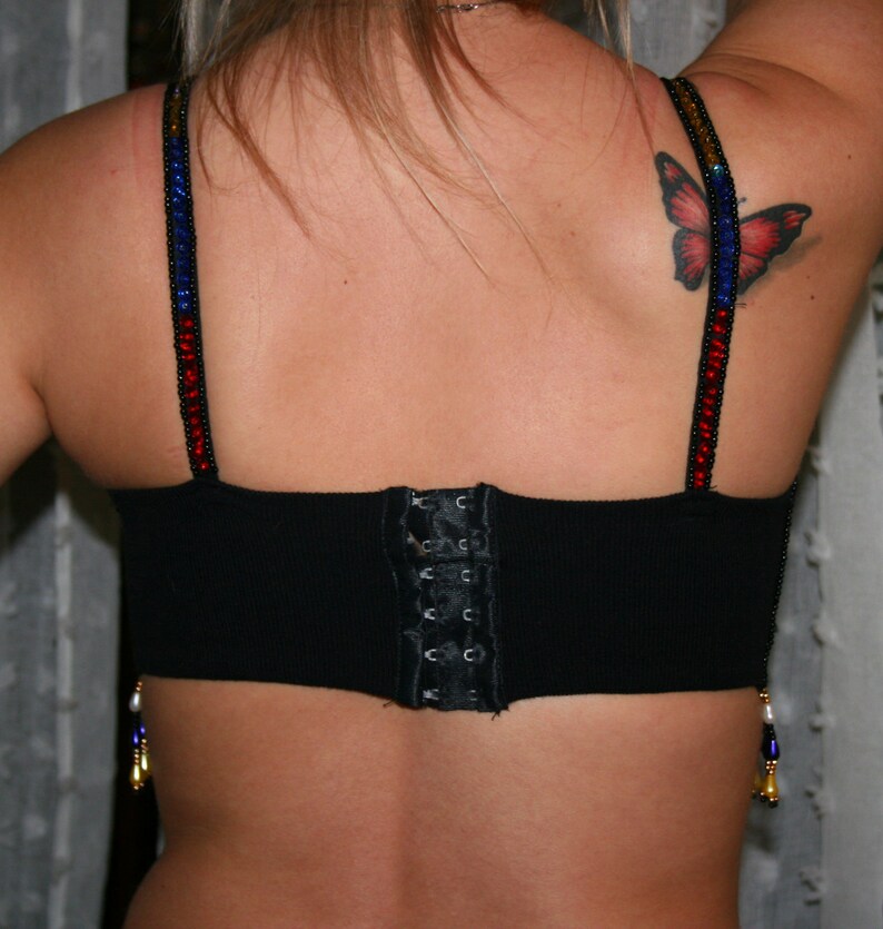 Beautiful VINTAGE CORSET TOP beads and multicolored rhinestones vintage 85ssummer corsetGift for hersequin top