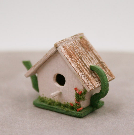 Miniature Green Birdhouses12 Pieces