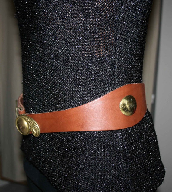 BELT LEATHER WOMAN/Leather vintage 80s/ Brown lea… - image 3